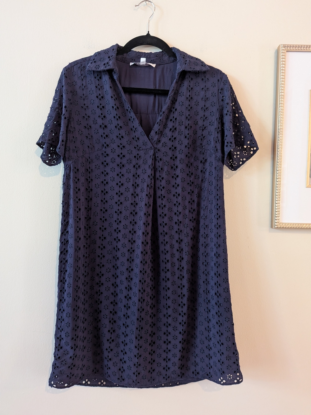 Preston & York Navy Eyelet V-Neck Dress, Sz. 10